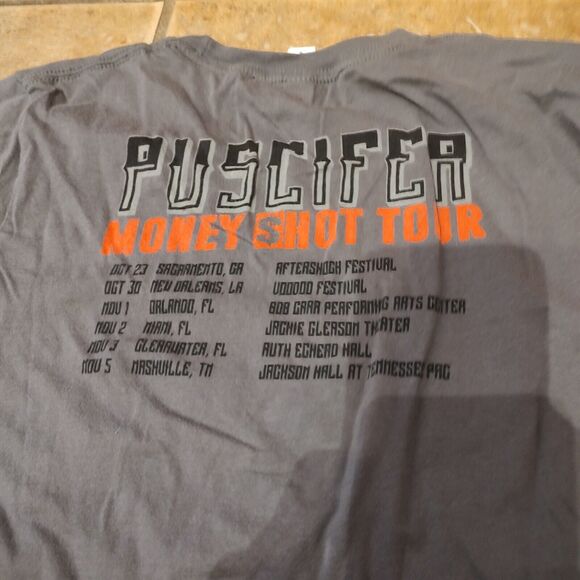 Puscifer Money Shot Official 2016 Tour Shirt Gray Size Medium - Picture 7 of 8